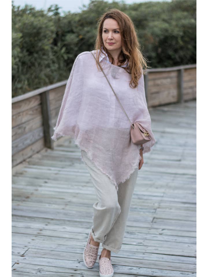 VIKOLINO – Großhandel Poncho – Damen – Leinen-Durchsichtiger (Gaze) Poncho16