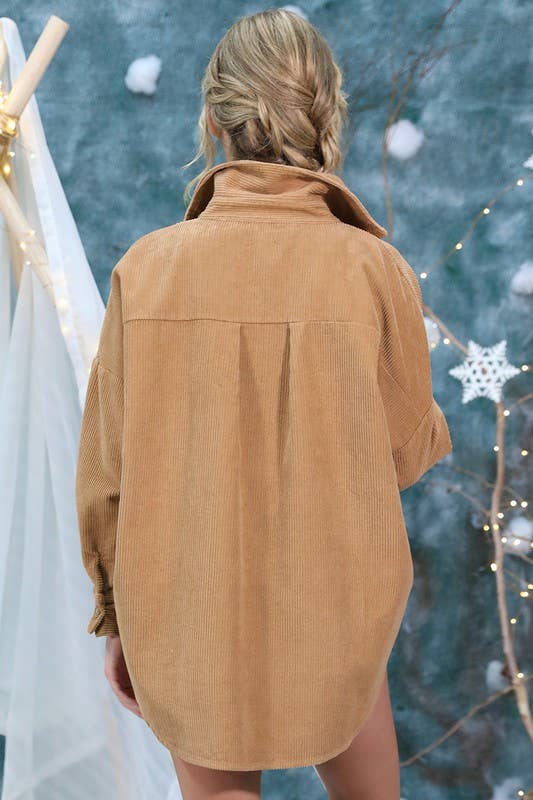 Rosa Clothing - Wholesale Shirt Jacket/Shacket - Women's - Oversized boxy corduroy shirt jacket Shacket14
