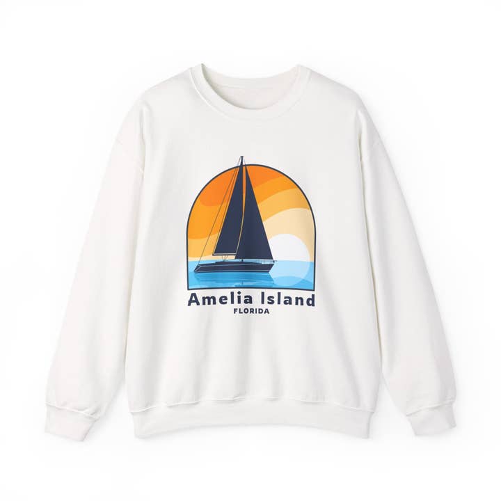 Amelia Island, Florida Sweatshirt - Sailboat for wholesale by Hey Mountains