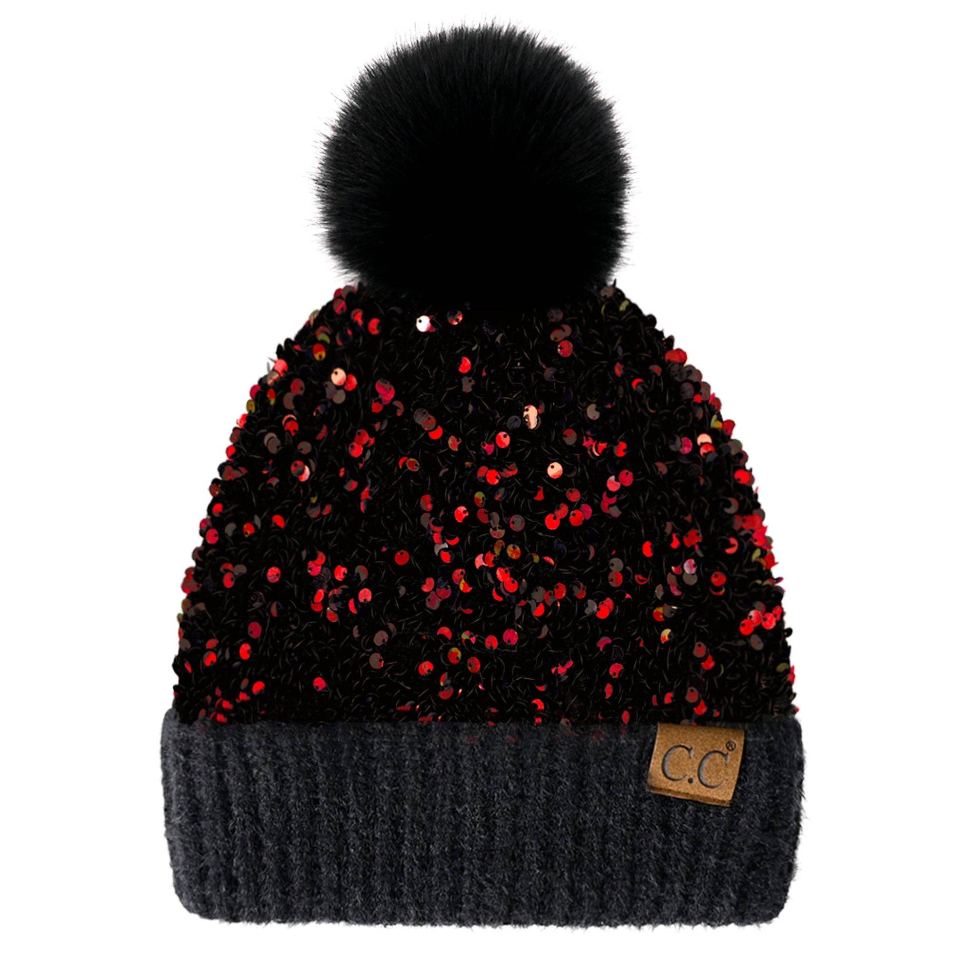 Truly Contagious - Wholesale Beanie - Dames - CC Pom muts met pailletten en pailletten (HTE0012) (HTE0017)4