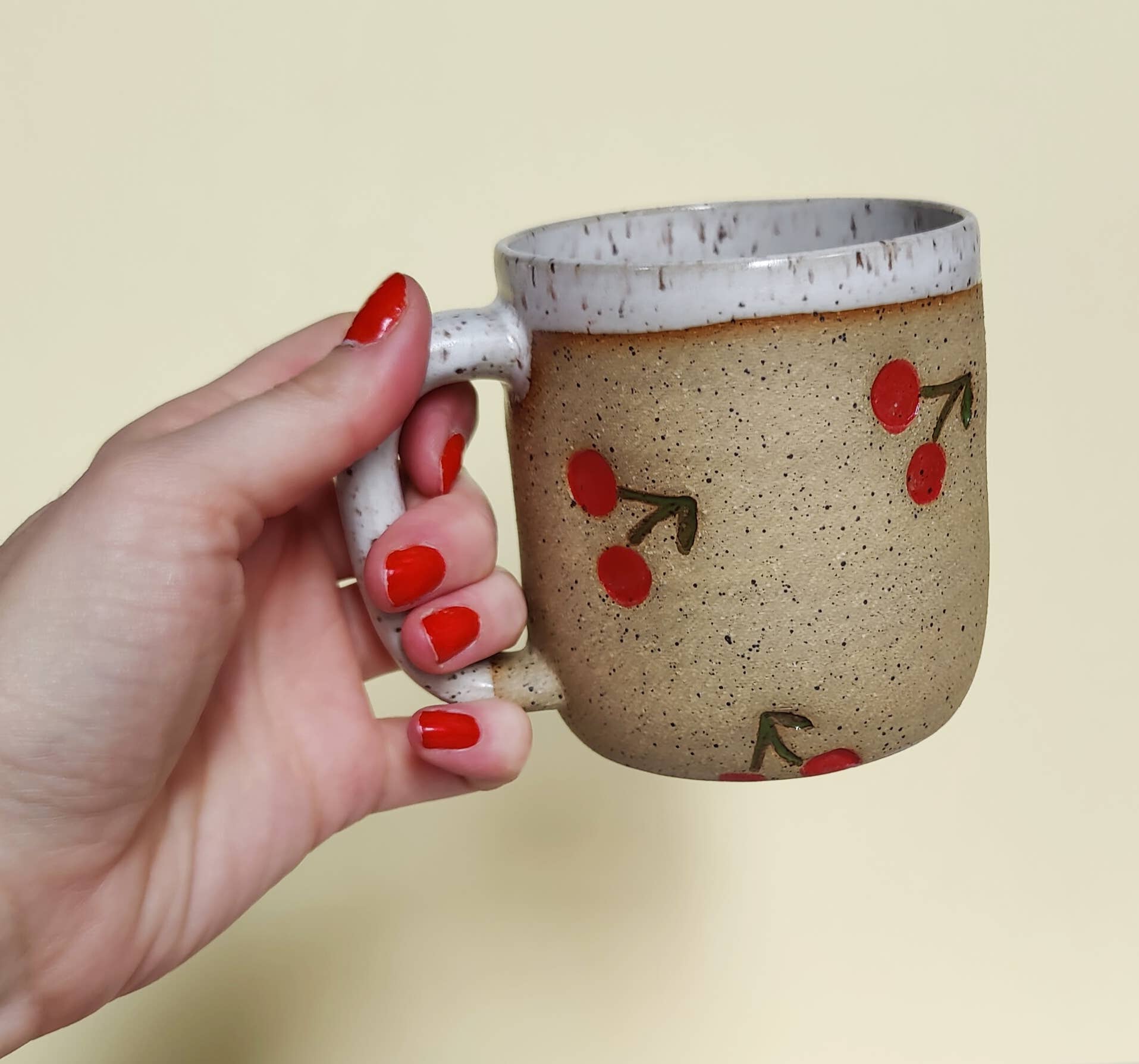 Osso Ceramics - Vendita all'ingrosso Tazza - Tazza stampata con ciliegie1