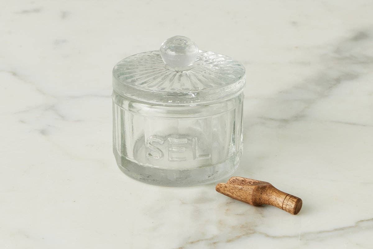 etúHOME - Wholesale Jar - Bistro Glass Salt Cellar with Scoop