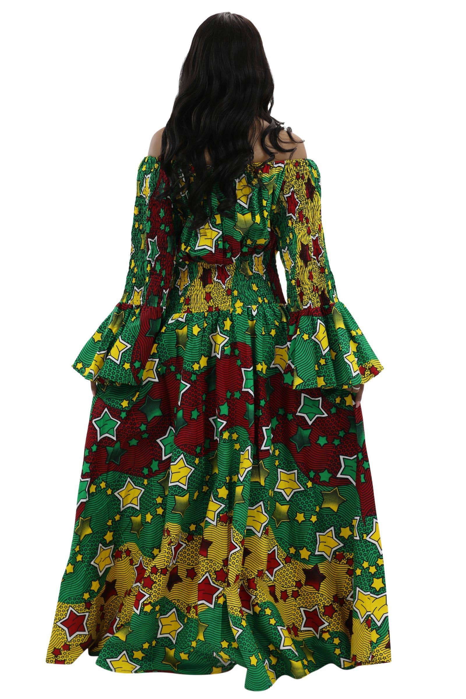 Advance Apparels – wholesale Dress – Women's – Rasta Off-Shoulder Ankara Cocktail Dress AD-2281-982