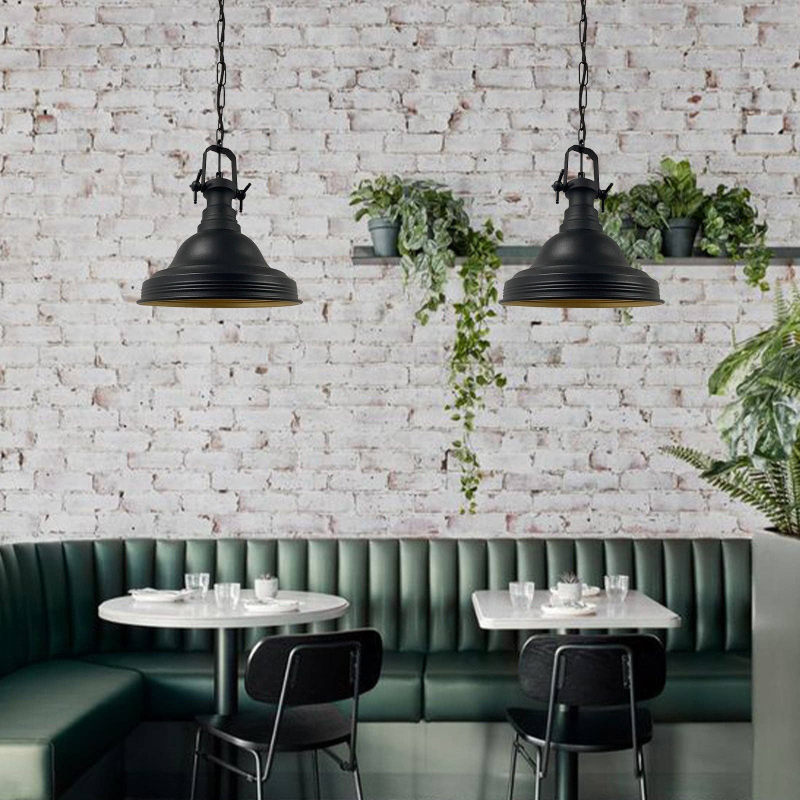 REMOVED BRAND – wholesale Chandelier/hanging light – Ulmete Industrial Set x2 Pendant Light, Metal, E26, 11.8"10