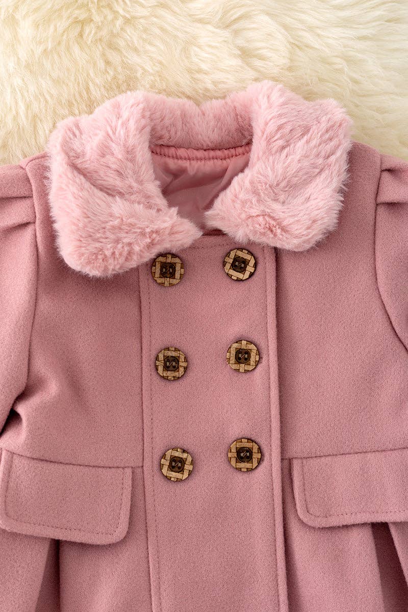 Kids Charm Online - Wholesale Coat - Kids - ♦️❄️ Pleated blush jacket with fur collar. ❄️ TPG40410 JEANN1