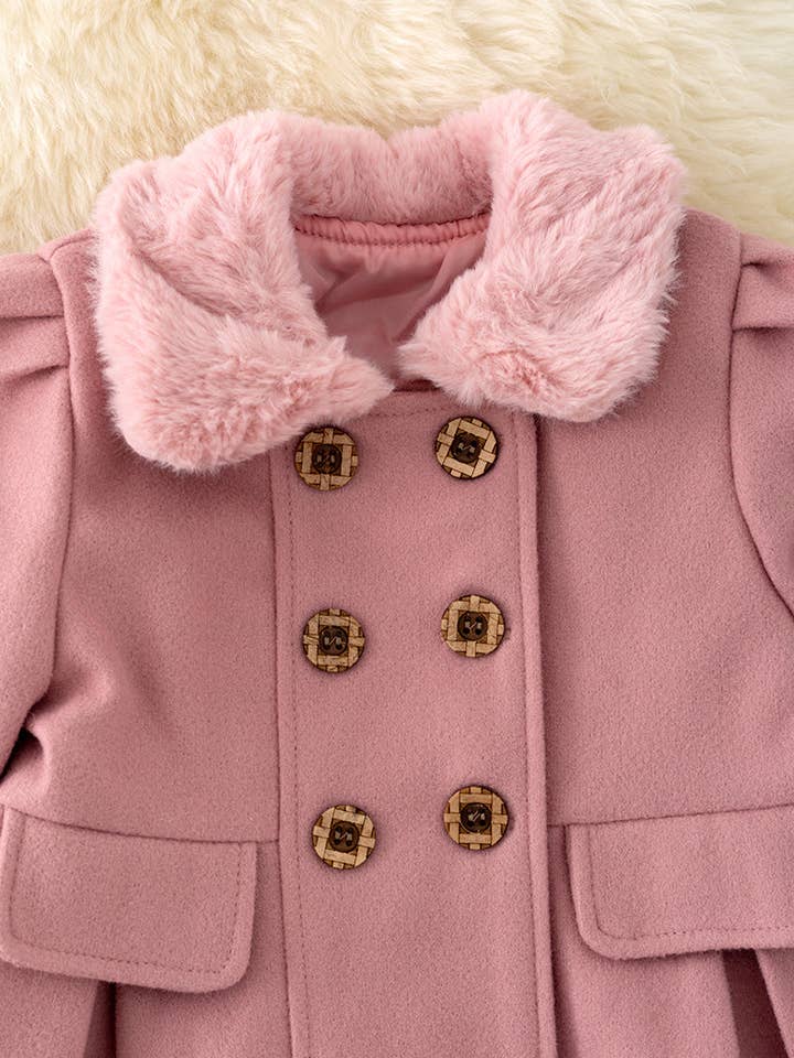 Kids Charm Online - Wholesale Coat - Kids - ♦️❄️ Pleated blush jacket with fur collar. ❄️ TPG40410 JEANN1