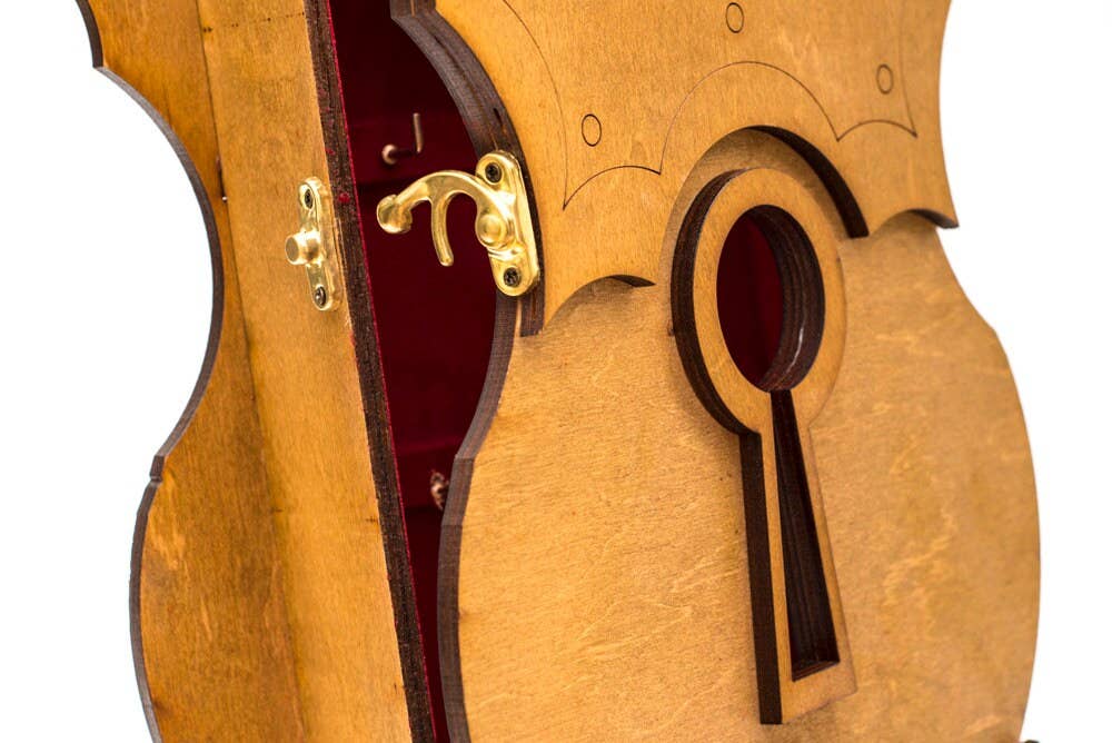 SUNROZ - Vente Crochets muraux - Boîte à clés en bois « Lock 3D »1