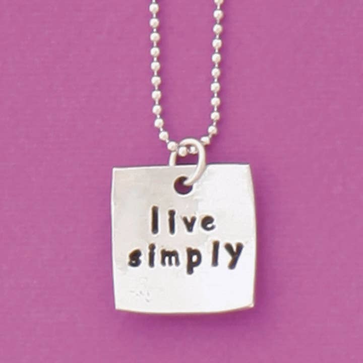 Collar con colgante único Live Simply de 18 pulgadas para venta al por mayor de Basic Spirit