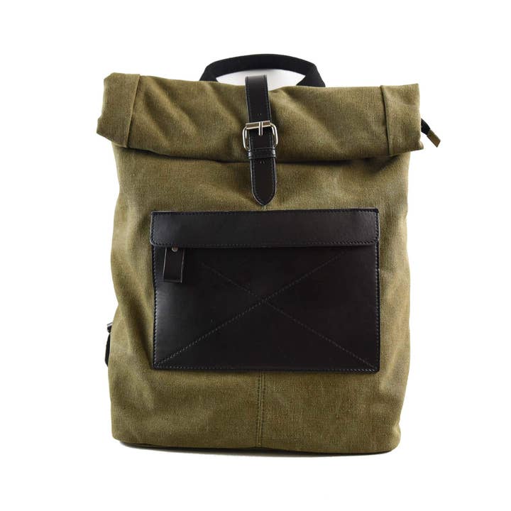 ZEDE PARIS - Wholesale Backpack - Women's - BASTILLE - Canvas and leather backpack6