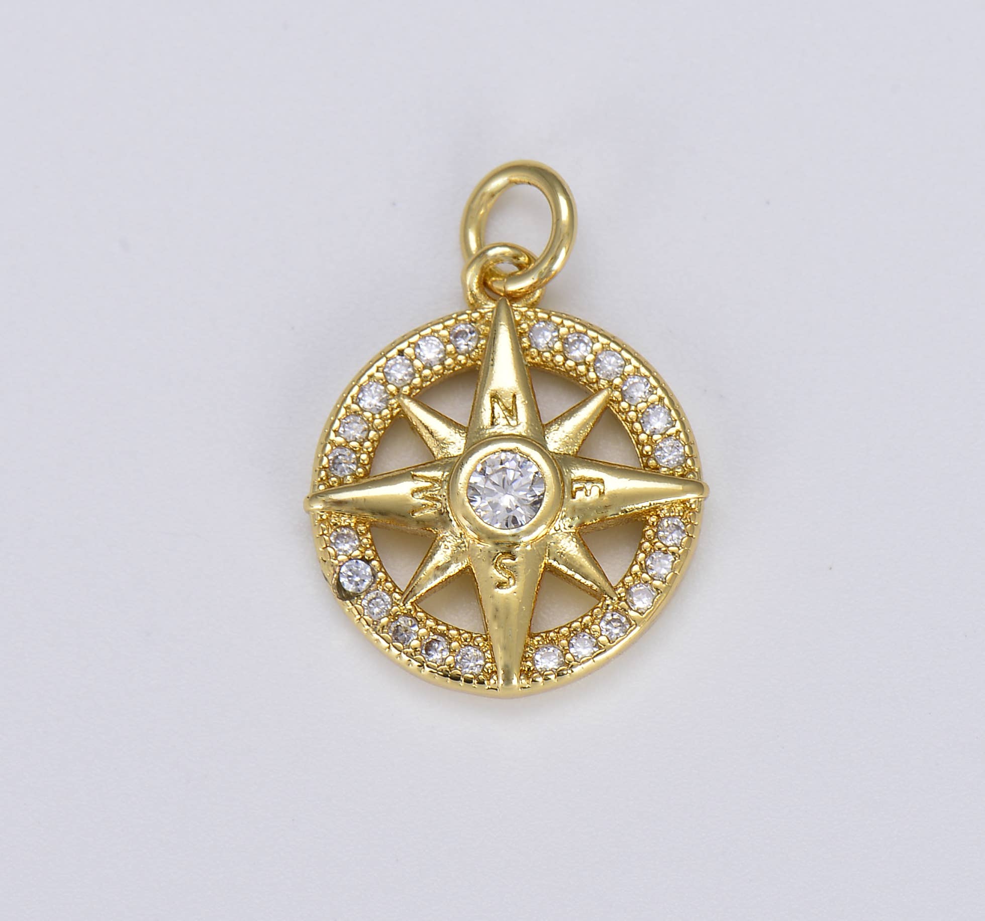 Beads Creation - Wholesale Pendant/charm necklace - Starburst CZ Charm, North Star Charm, Star Charm, CP1405