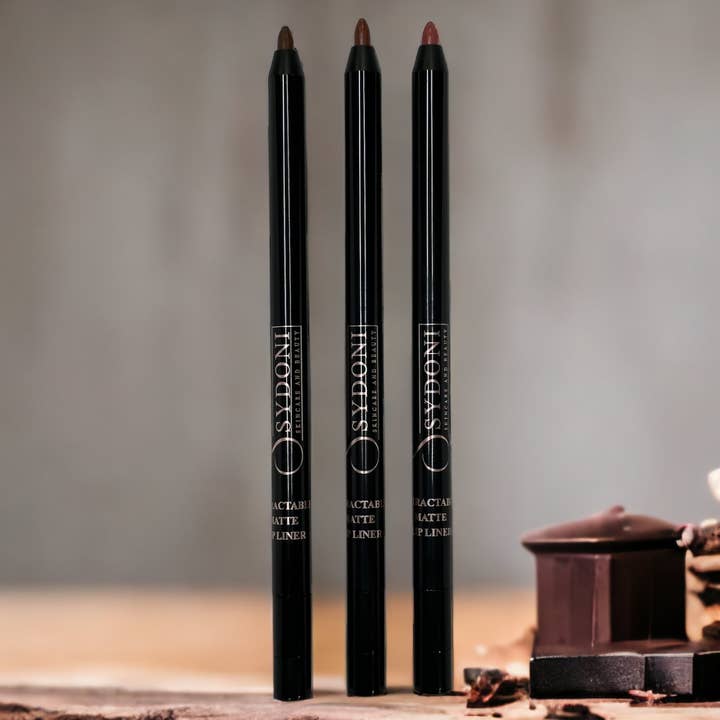 CREAMY MATTE, RETRACTABLE LIP PENCILS with SHEA BUTTER for wholesale by Sydoni Skincare and Beauty, Inc.
