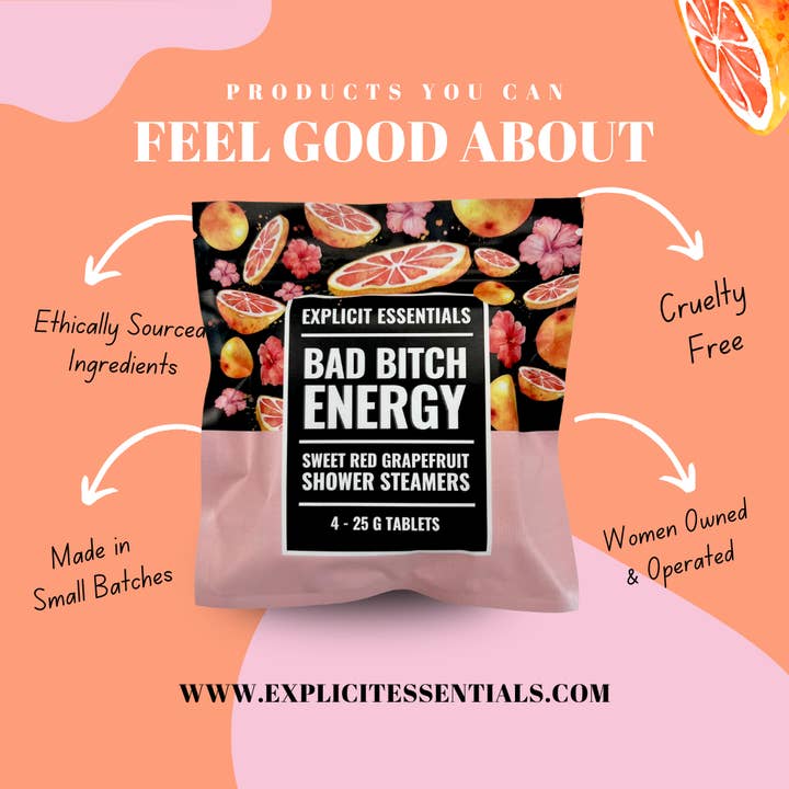Explicit Essentials - Wholesale Shower Steamer/Bomb - Impulse Buys For Women, Bad Bitch Energy Shower Steamers1
