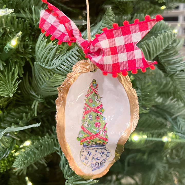 Oyster Ornament - O Christmas Tree for wholesale by The Painted Pearl