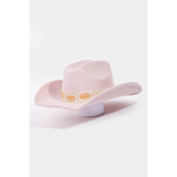 Collections by Fame Accessories - Wholesale Fedora - Women's - Western Intricate Border Pattern Band Cowboy Hat2