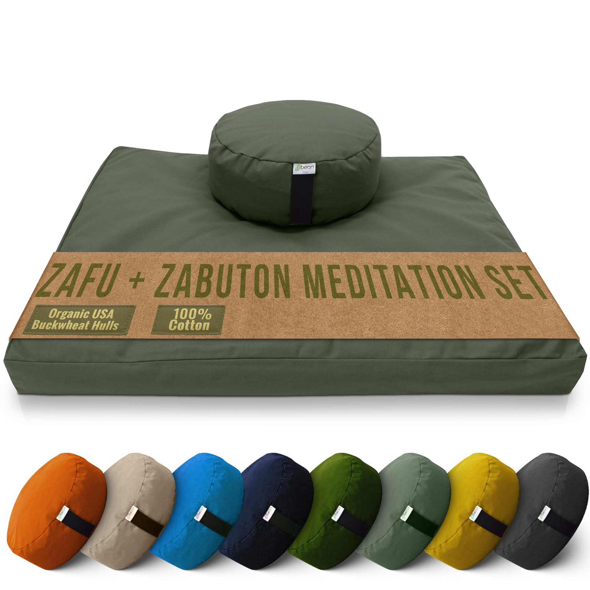 Bean Products - Wholesale Meditation Supplies - Zafu + Zabuton Meditation Cushion Set - Cotton ..Made in USA4