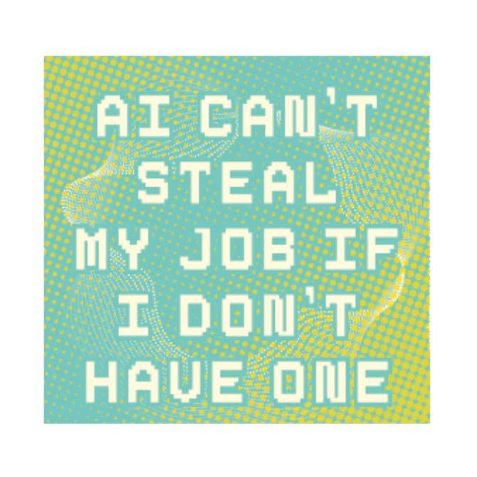 AI Can't Steal My Job Square Magnet for wholesale by Kalan