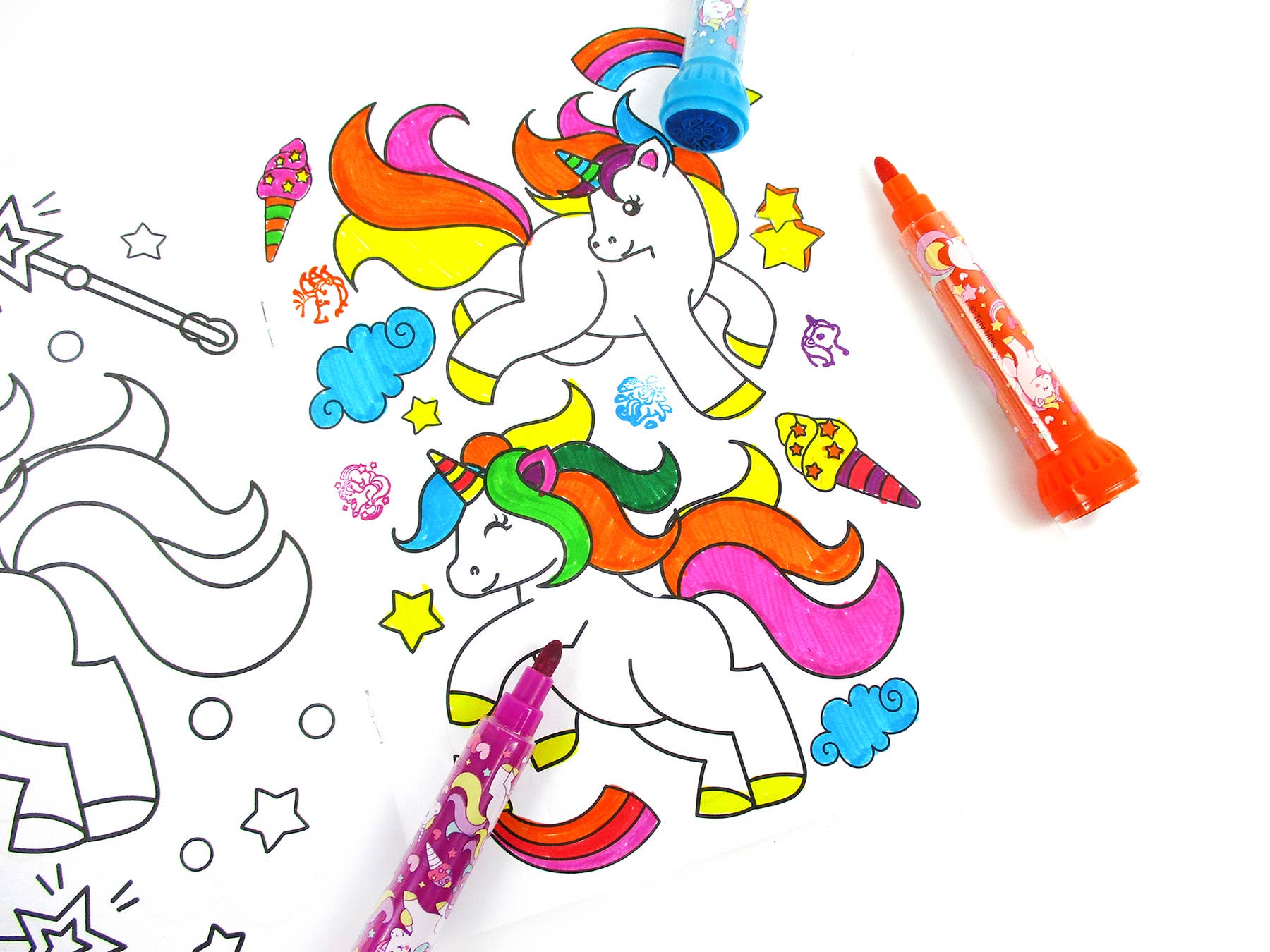 Tiny Mills - Wholesale Markers - Kids & Baby - Unicorn Stamp Marker Set - Set of 104