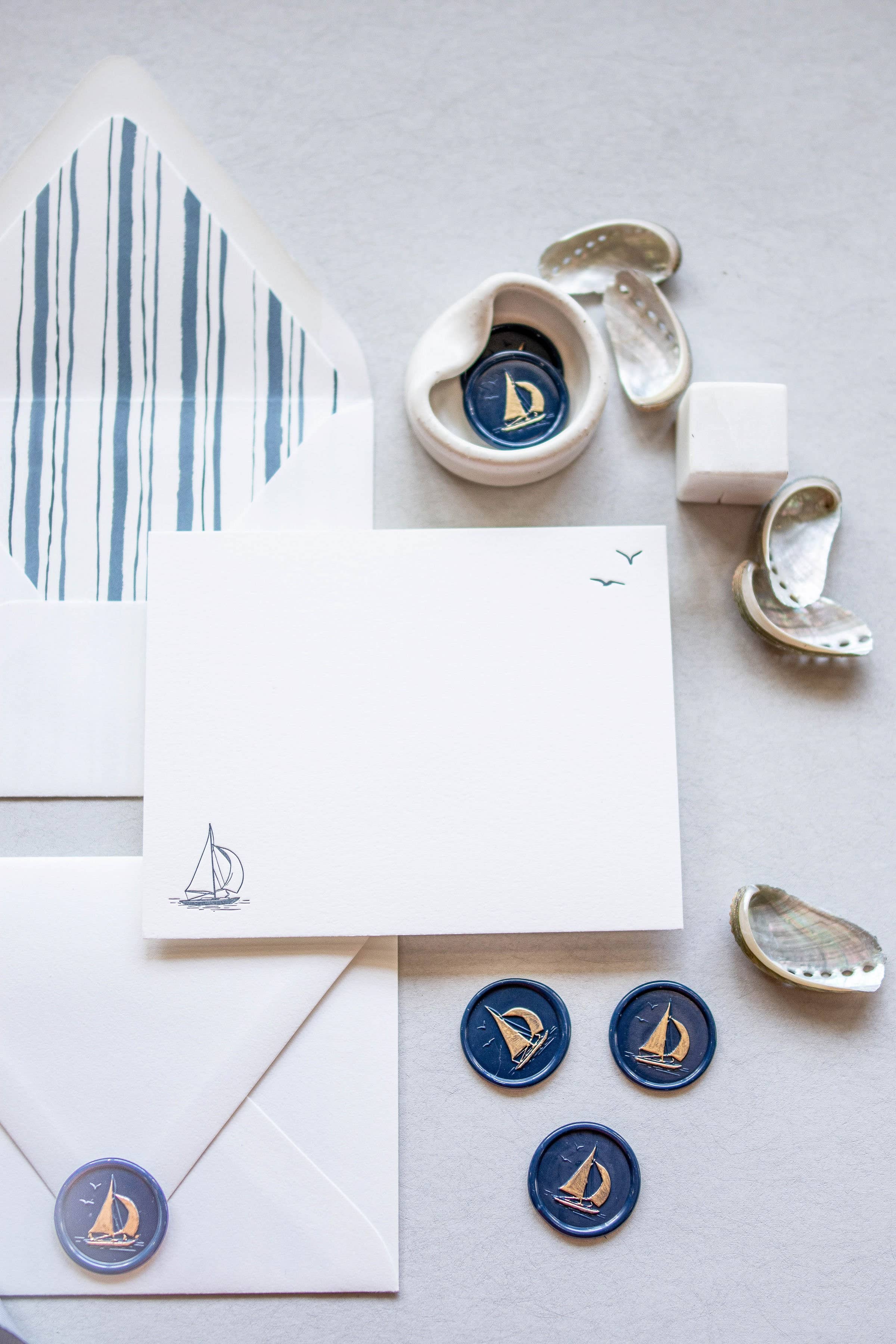 Ciarra Claire - Wholesale Stationery/Notecard Set - Nautical | Stationery Set of 63