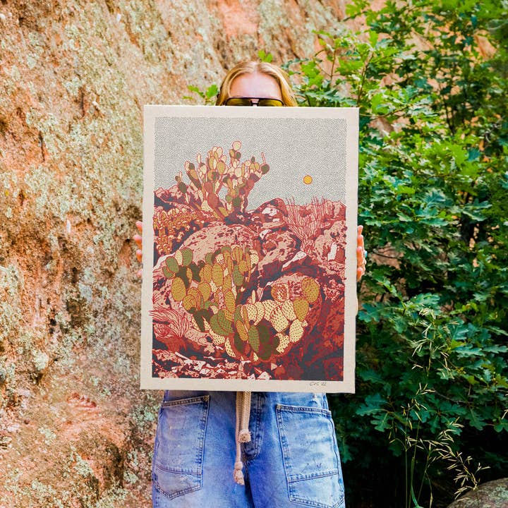 Caroline Clark - Wholesale Art print - Cactus Planet Art Print #41