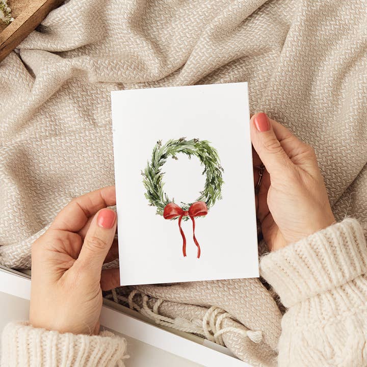 Porter Lane Home - Wholesale Season's Greetings Card - Christmas Wreath Greeting Card1