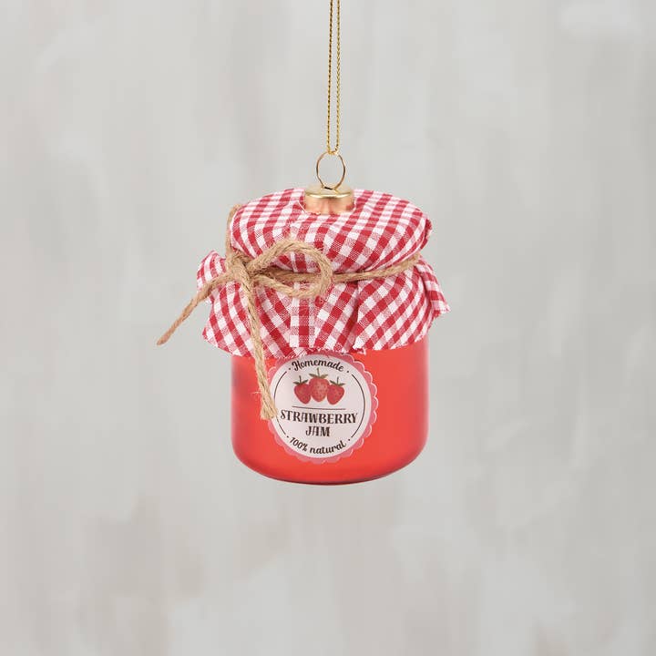 Primitives by Kathy - Wholesale Ornament - Glass Strawberry Jam Ornament