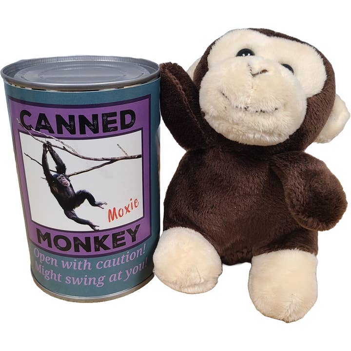 Canned Gifts - Wholesale Stuffed/Plush Toy - Kids & Baby - Moxie the Canned Monkey - Stuffed Animal Plush w/Funny Jokes