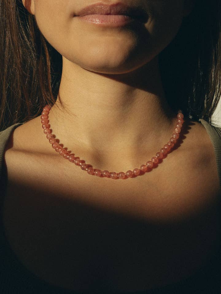 Jordgubbskvarts | halsband för wholesale av inua