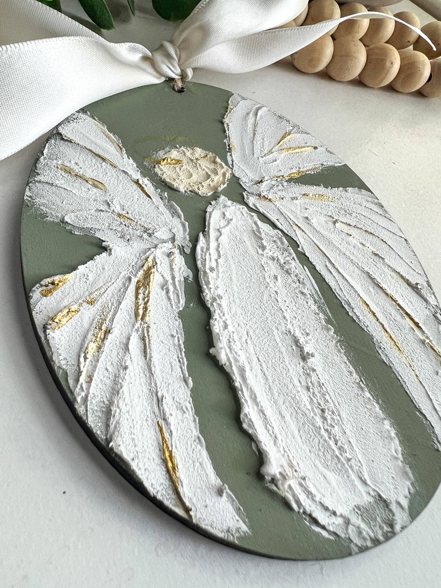 Geaux Magnolia - Vente Objets de décoration - Ornement de Noël commémoratif Ange gardien vert2