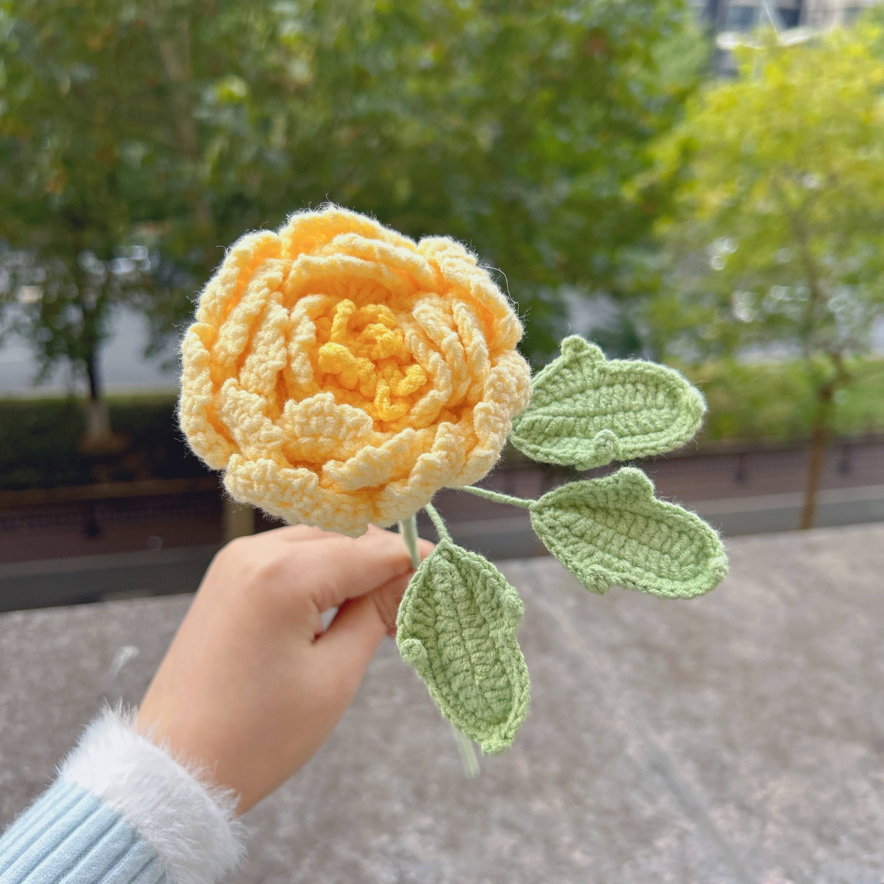 Lilyrosy（Duty free) – Engroshandel Kunstige blomster – Lilyrosy hæklede pæonblomster, håndlavede gaver2