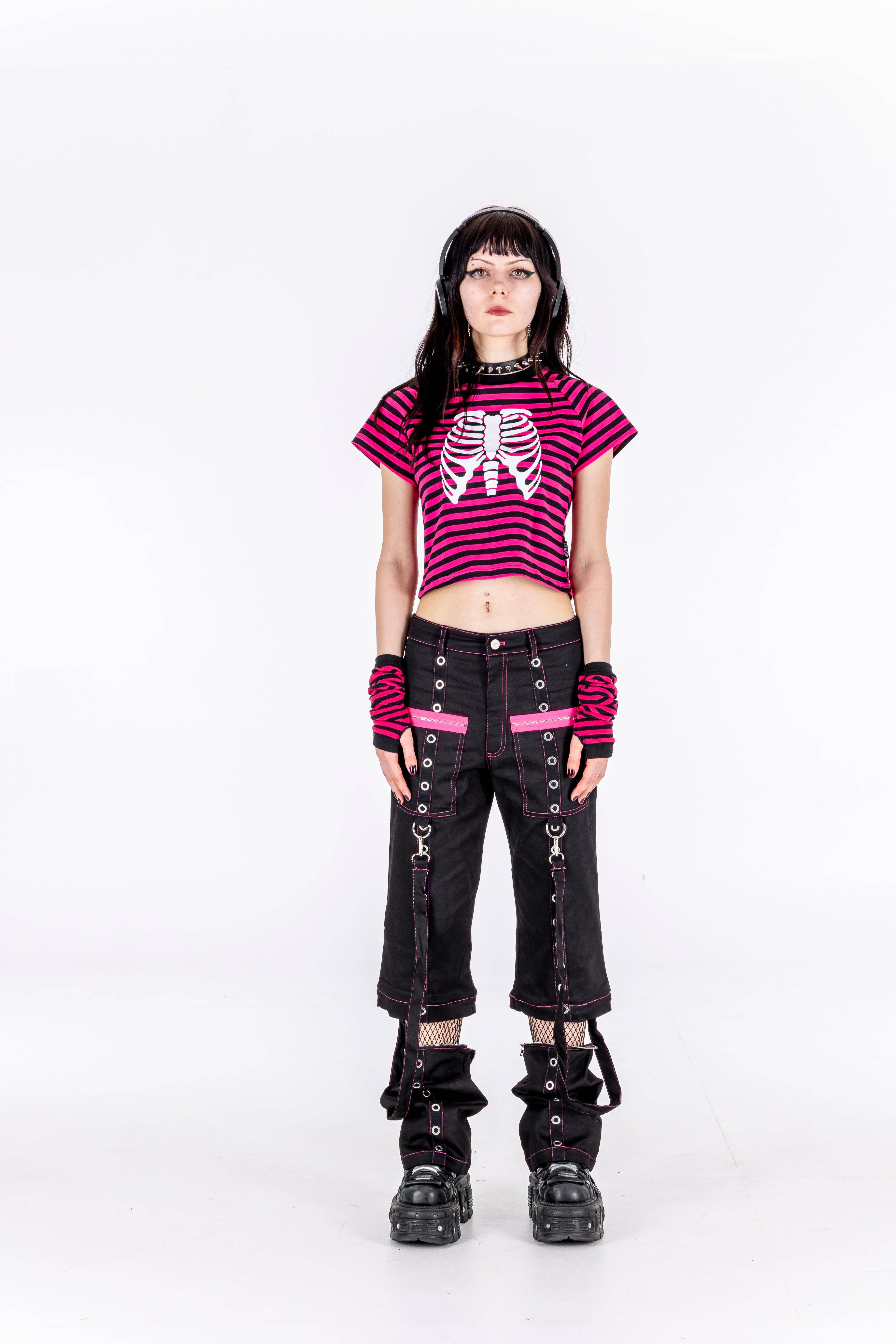 Alice’s Lips - Venta al por mayor Pantalones - Mujer - Pantalones negros desmontables estilo pop punk2