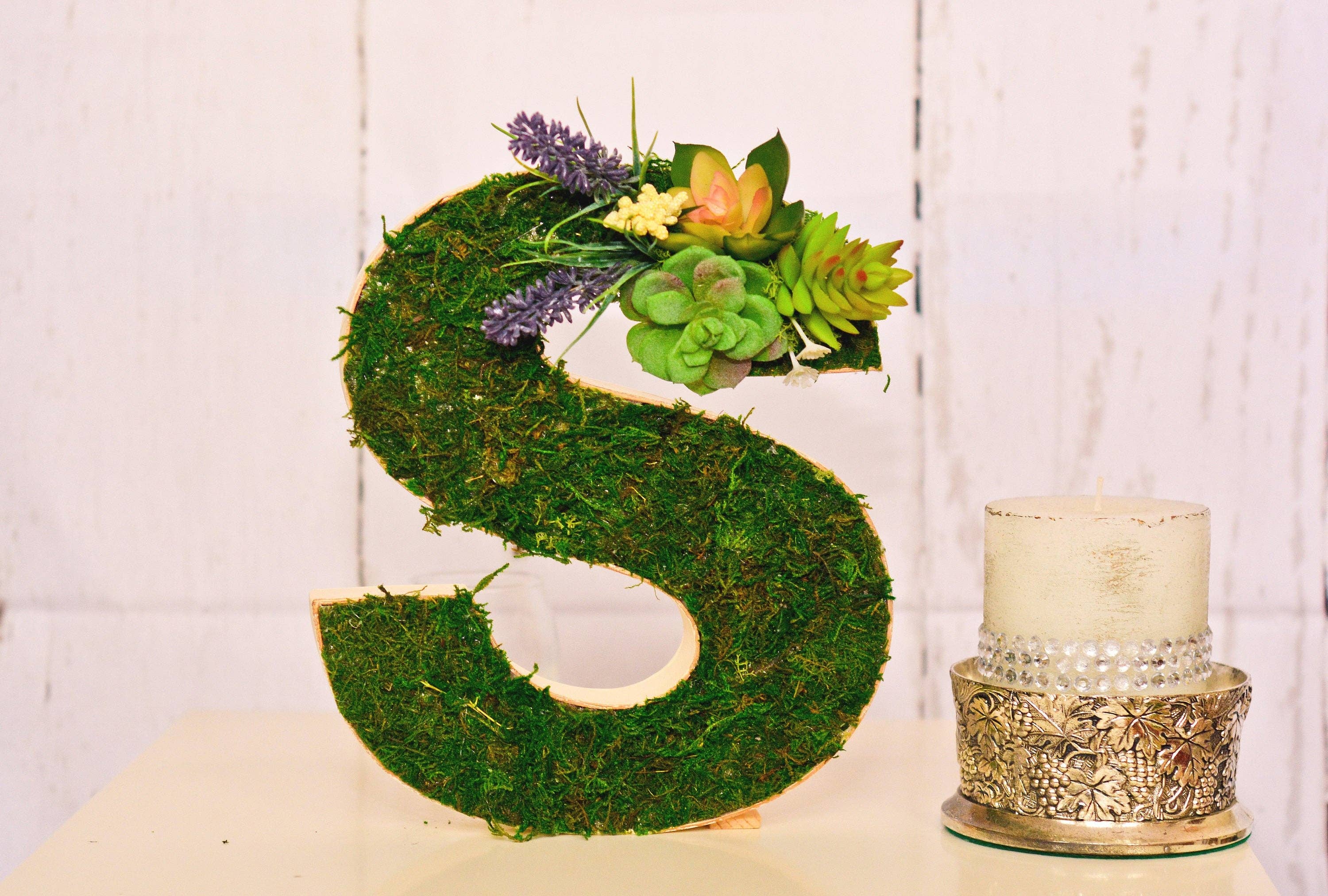 Rishstudio - Wholesale Decorative tabletop object - Moss Letters, Custom Moss Letters, Personalised wedding Letters, Moss Art, Moss Logo,Wedding letters,wooden Letters,Christmas Gifts for her,1