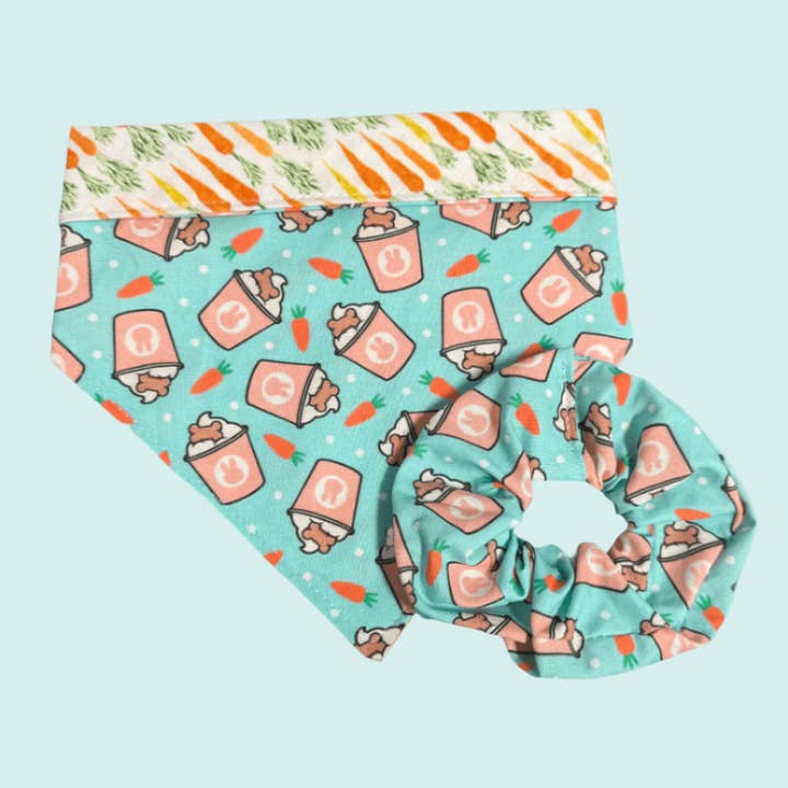 Spring Pup Cup / Carrot Bandana - Reversible for wholesale by Jersey Border Collars
