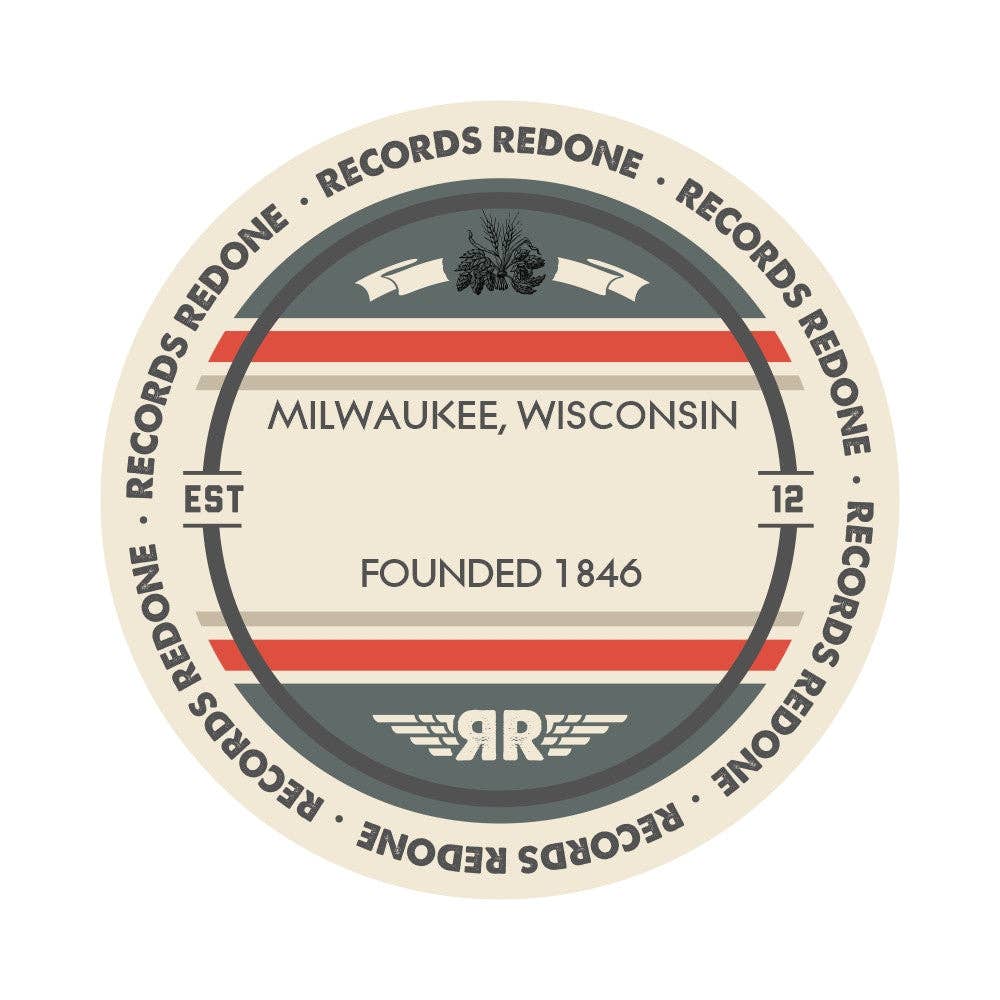 Records Redone - Wholesale Wall Accent - Milwaukee Skyline Records Redone Label Vinyl Record Art1