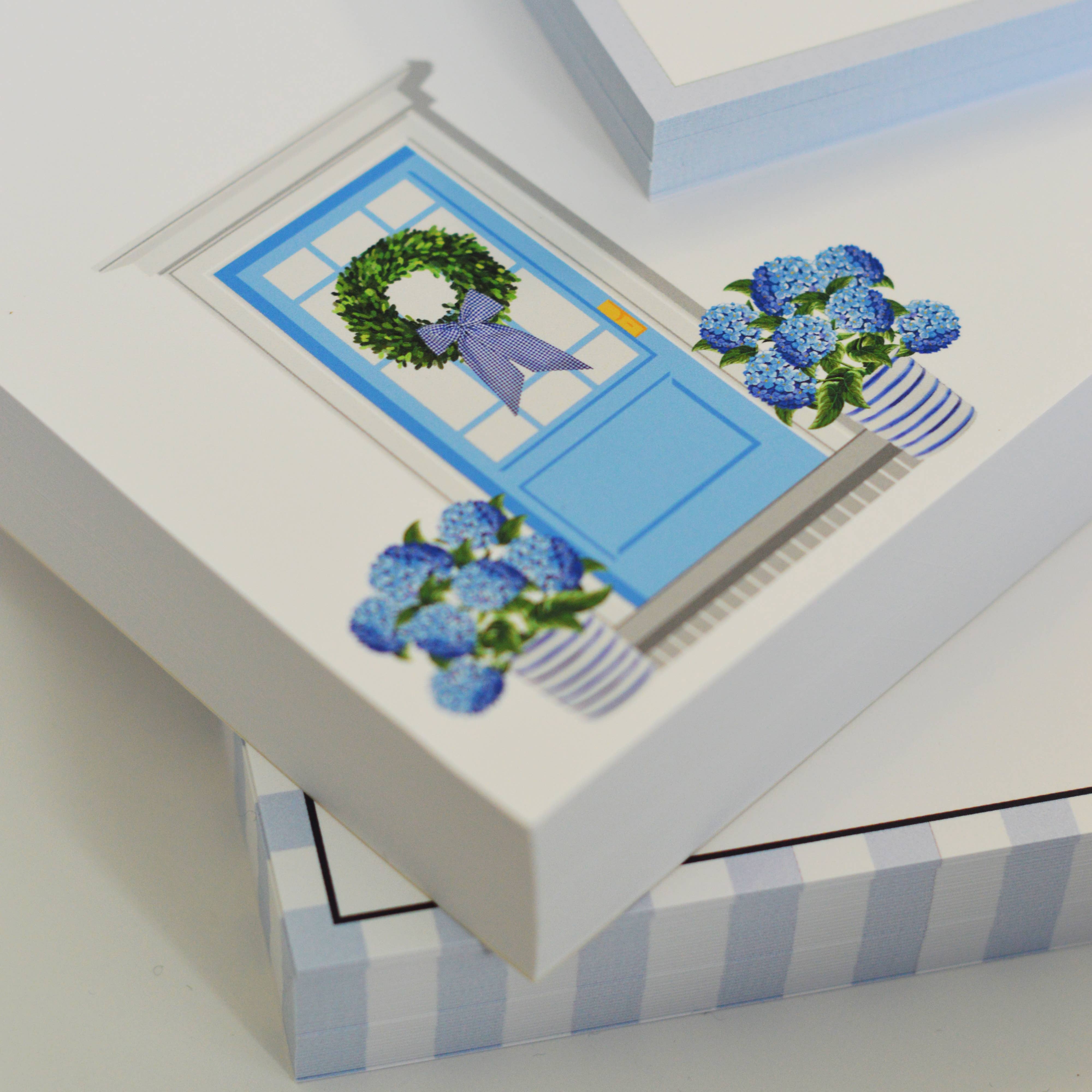 WH Hostess Social Stationery - Vente Blocs-notes - En stock Bloc-notes Hydrangeas 8,5x5,5 Porte d'entrée3