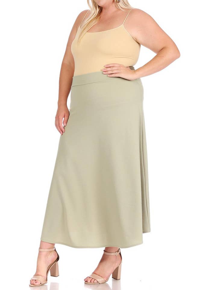 MOA COLLECTION – Saia - Mulher por atacado – Saia Longa Plus Size Flare Linha A para Mulher23