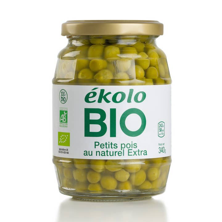 Piselli biologici naturali Ekolo, 6 unità x 340g per la vendita all'ingrosso da parte di ekolo