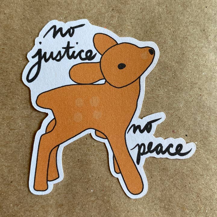 no justice no peace deer sticker for wholesale by AnneArchy