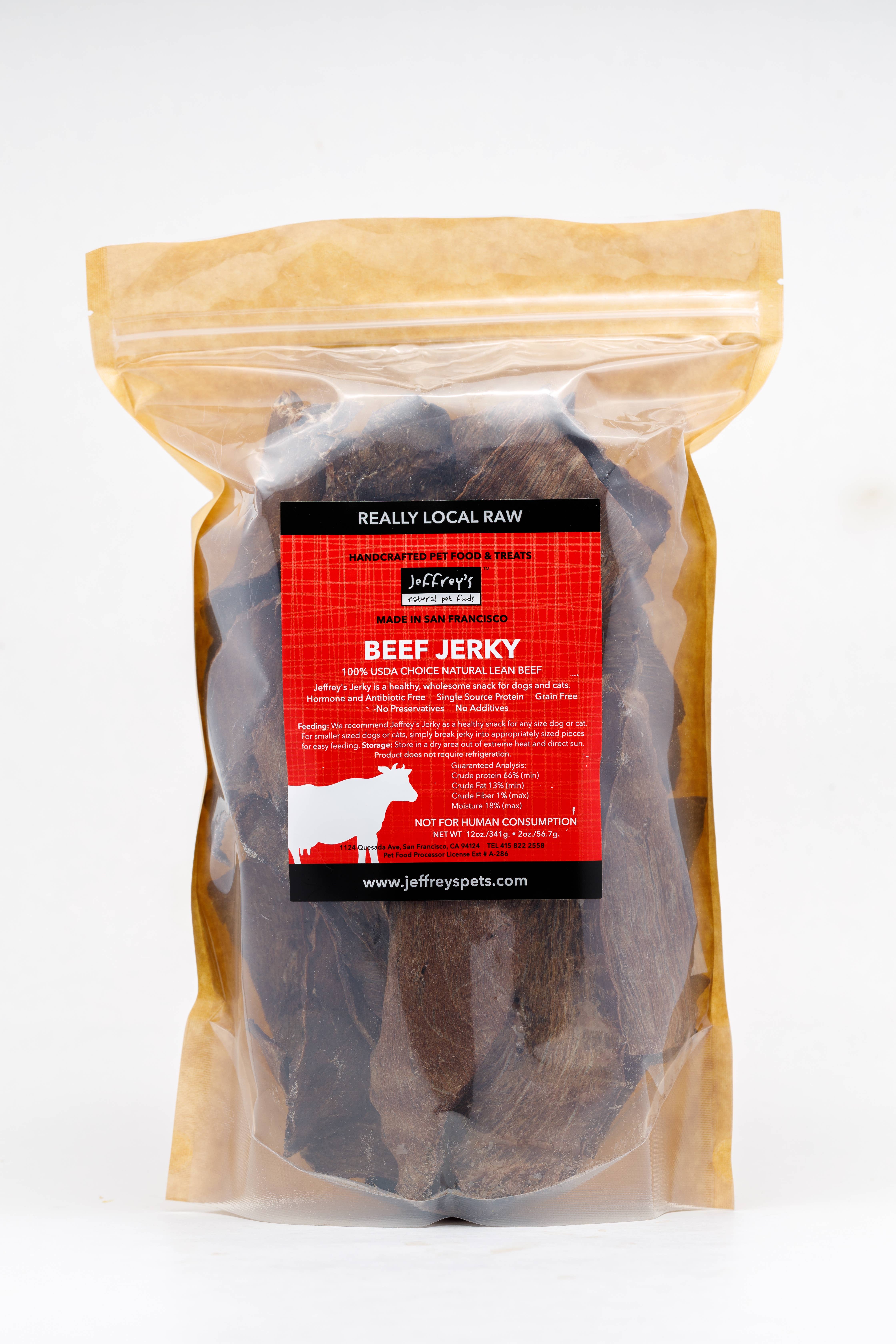 Jeffrey's Natural Pet Foods - Wholesale Pet Treats - Dog - Jeffrey's House Made Beef Jerky1