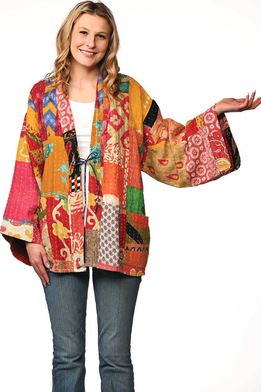 Sevya Handmade - Vendita all'ingrosso Kimono - Donna - Giacca Kimono Kantha reversibile in cotone9