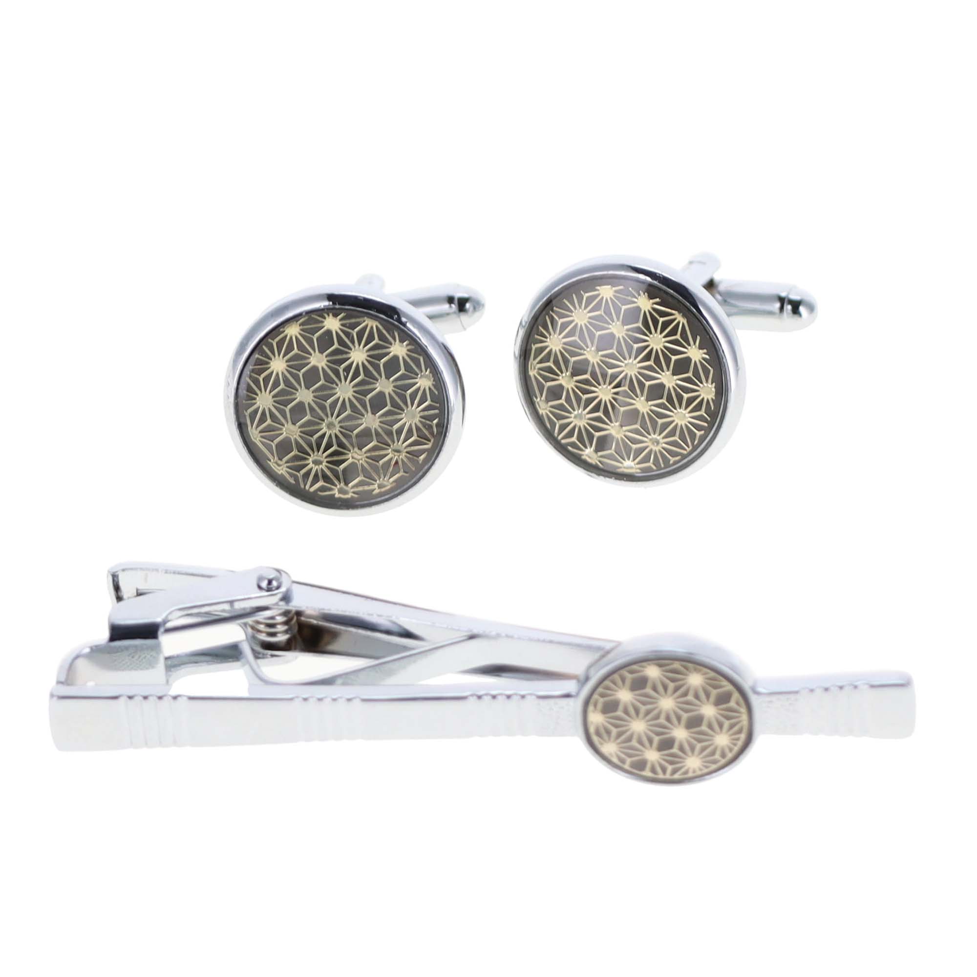 Dubal Brothers - Wholesale Cufflinks - Vittorio Vico Gold & Silver Enamel Cufflinks & Tie Bar Set by Classy Cufflinks5