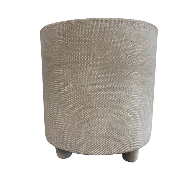 BIDKhome - Wholesale Novelty Candle - Lg Flowerpot w/3 Planter feet Taupe Candle Dia 7” - TAUPE