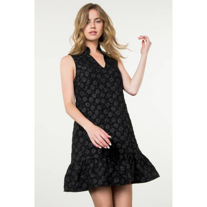 Ærmeløs V-udskæring Tekstureret Blomstret Kjole for engroshandel hos THML