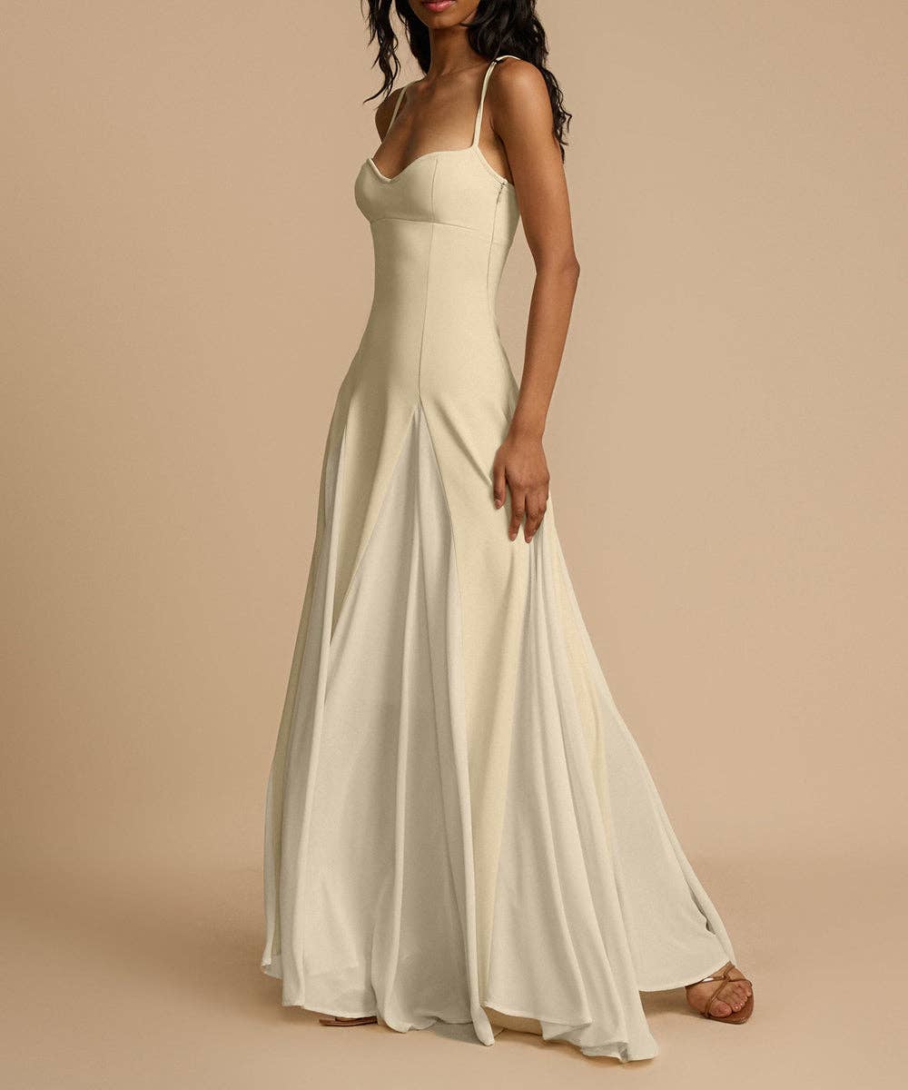 Aria Romance - Wholesale Gown - Women's - Contrast Panel Halter Bodycon Dress3