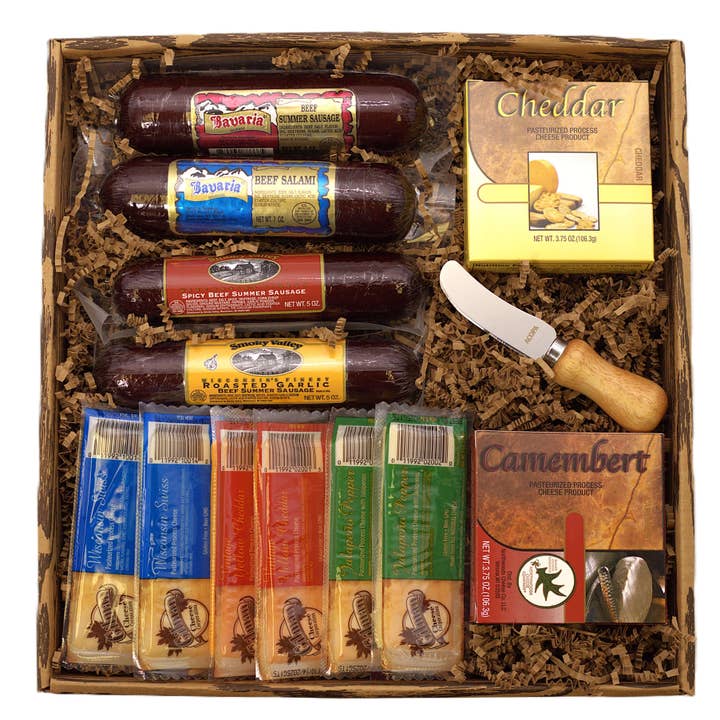 Signature Favorites Meat & Cheese Gift Box – Premium for wholesale by Gift Basket Village LLC