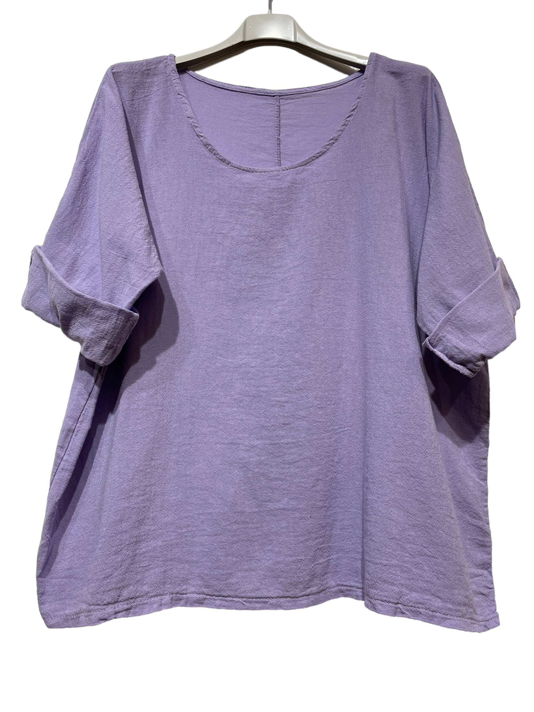 LINEN & COTTON HOUSE – Engroshandel T-shirt – til kvinder – Crop-top i bomuld og hør, bedst sælgende model 101167