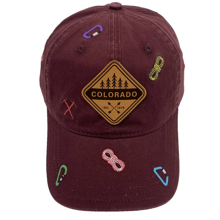Northern Icons Creations INC - Wholesale Baseball cap – Unisex - Colorado Hiking Adventure Baseball Cap – Outdoor Climbing Rope & Carabiner Embroidered Hat for Travelers1