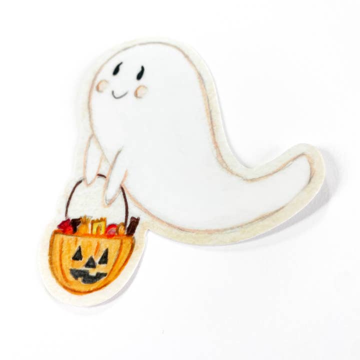 Ghost Vinyl Sticker for wholesale by Natty Michelle Paperie