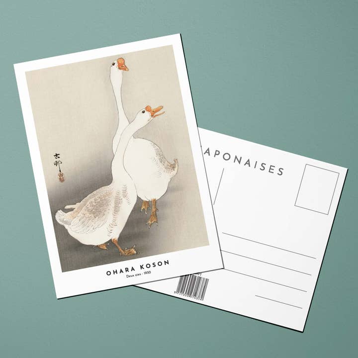 Oneart - Wholesale Postcard - Postcard Japanese Prints Two Geese - JKO00051