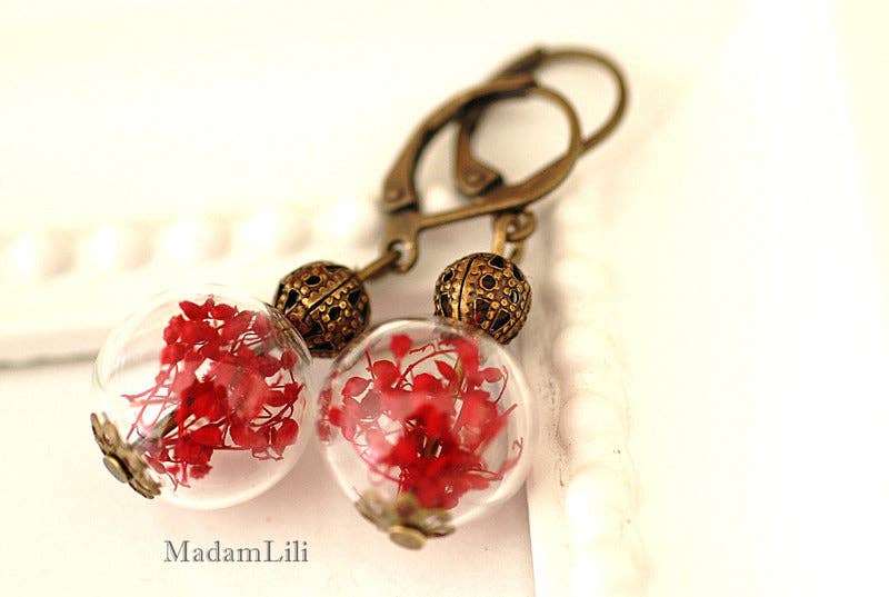MadamLili - Wholesale Dangle Earrings - Summer joy III real flower earrings - VINOHR-144