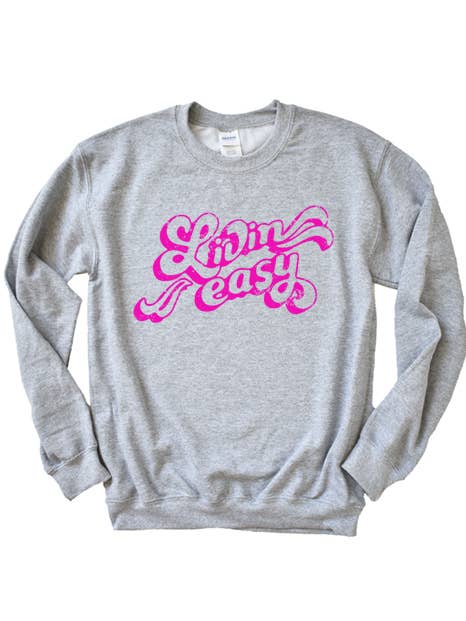 Livin Easy Sweatshirt for wholesale by Wildberry Waves